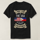 フィリピンアメリカ国旗USAフィリピンルーツギフト Tシャツ (デザイン正面)