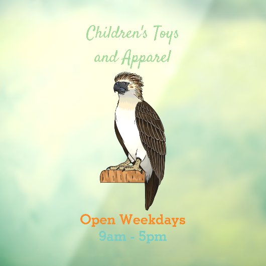 フィリピンイーグル鳥の漫画イラストレーション ウィンドウサイン (シート3)