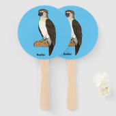 フィリピンイーグル鳥の漫画イラストレーション ハンドファン (正面&裏面)