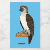 フィリピンイーグル鳥の漫画イラストレーション フードラベル (シングルラベル)