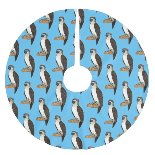 フィリピンイーグル鳥の漫画イラストレーション ブラッシュドポリエステルツリースカート (正面)