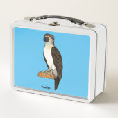 フィリピンイーグル鳥の漫画イラストレーション メタルランチボックス (正面)