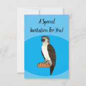 フィリピンイーグル鳥の漫画イラストレーション 招待状 (裏面)