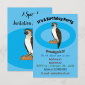 フィリピンイーグル鳥の漫画イラストレーション 招待状 (正面/裏面)