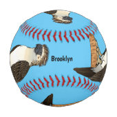 フィリピンイーグル鳥の漫画イラストレーション 野球ボール (正面)