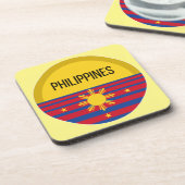 フィリピンカウトデザインアイディアパターンサンセット コースター (左側)
