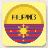 フィリピンカウトデザインアイディアパターンサンセット コースター (正面)