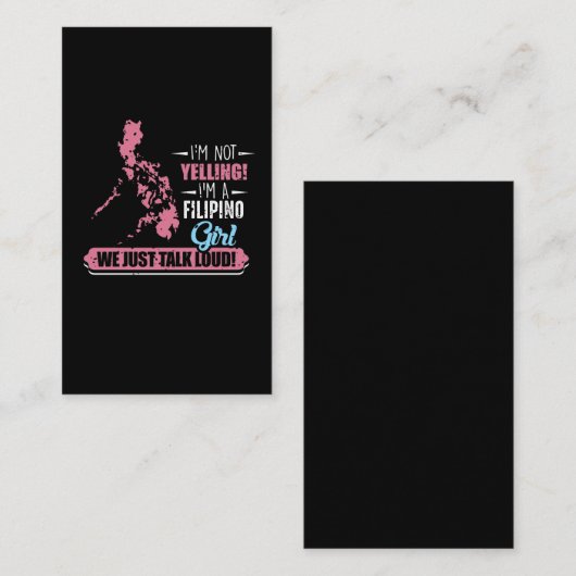 フィリピンガールユーモアフィリピノイエリングフィリピナ 名刺 (正面/裏面)