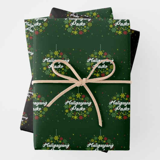 フィリピンクリスマスマリガヤンパスコスノーフレーク ラッピングペーパーシート (インサイチュ)