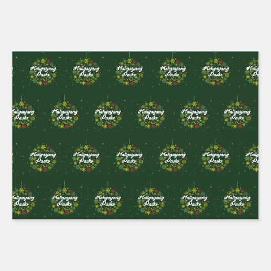 フィリピンクリスマスマリガヤンパスコスノーフレーク ラッピングペーパーシート (正面)