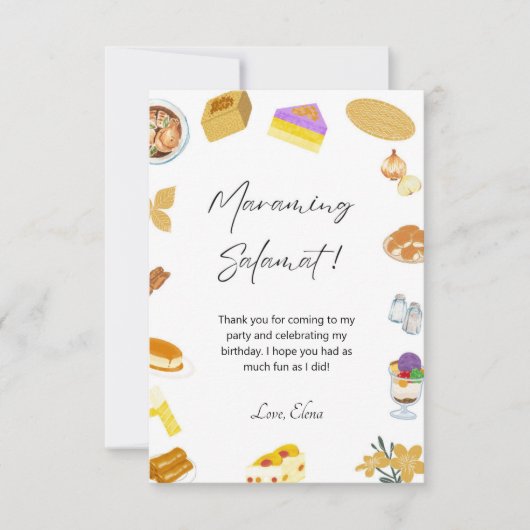 フィリピンサンキューカードフィリピンフードテーマ サンキューカード (正面)