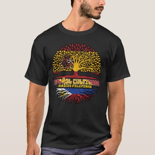 フィリピンスペインのフィリピン国旗 Tシャツ (正面)
