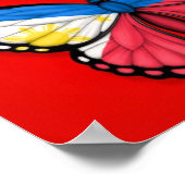 フィリピンバタフライ国旗の赤 ポスター (角)