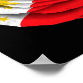 フィリピンバラ国旗オンブラック ポスター (角)