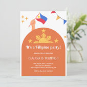 フィリピンパーティの招待状誕生日ディナー招待状 招待状 (スタンド正面)