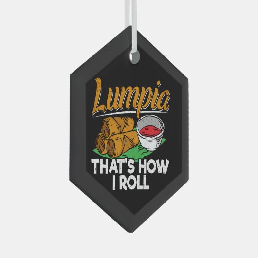 フィリピンフィリピンルンピアフード引用文 ガラスオーナメント (正面右)