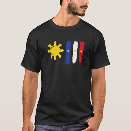 フィリピンフィリピン人国旗のプレミアム Tシャツ (正面)