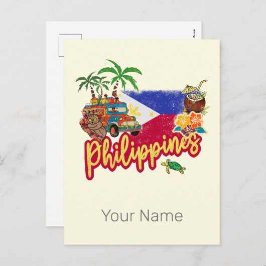 フィリピンヴィンテージターシエフラッグパームサミナリー シーズンポストカード (正面/裏面)