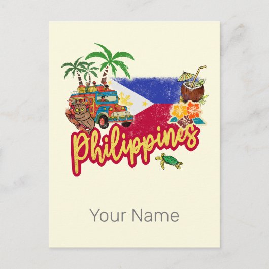 フィリピンヴィンテージターシエフラッグパームサミナリー シーズンポストカード (正面)