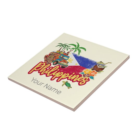 フィリピンヴィンテージターシエフラッグパームサミナリー タイル (側面)