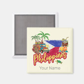 フィリピンヴィンテージターシエフラッグパームサミナリー マグネット (正面/裏面)