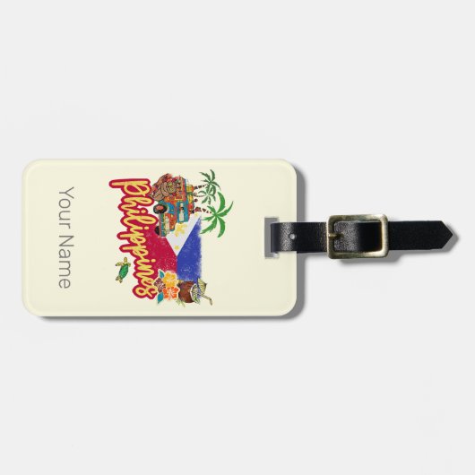 フィリピンヴィンテージターシエフラッグパームサミナリー ラゲッジタグ (正面横)