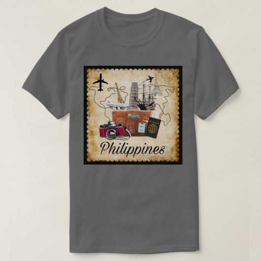 フィリピン世界旅行お土産トラベルDestinati Tシャツ (デザイン正面)