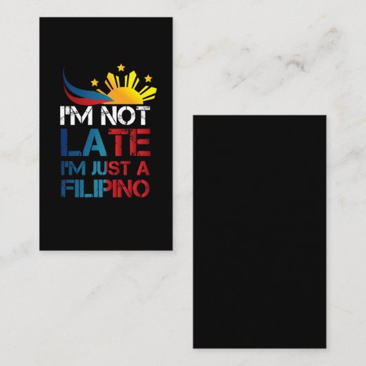 フィリピン人ジョーおもしろいク時間厳守フィリピンフィリピノ 名刺 (正面/裏面)