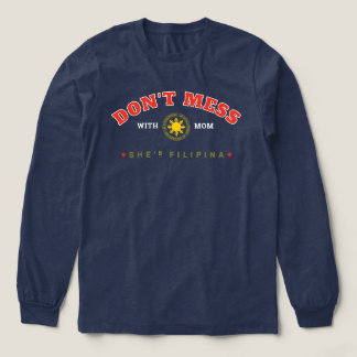 フィリピン人ママへの面白いギフト - ママには手を出すな トライブレンドTシャツ