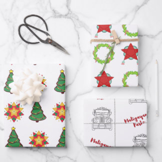 フィリピン人ラインスパイアッピング紙フラットシートセット3 ラッピングペーパーシート