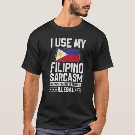 フィリピン人男性&ウォム向け国旗のお土産 Tシャツ (正面)