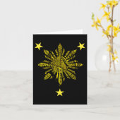 フィリピン伝統 – ポリネシア族戦士タット カード (黄色い花)