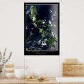 フィリピン共和国の衛星ポスターマップ ポスター (キッチン)