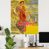 フィリピン出身の女性、ヴィンテージ旅行 ポスター (ホームオフィス)