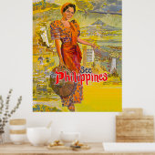フィリピン出身の女性、ヴィンテージ旅行 ポスター (キッチン)