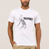 フィリピン国マップの縁ど境界 Tシャツ (正面)