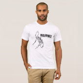 フィリピン国マップの縁ど境界 Tシャツ (正面フル)