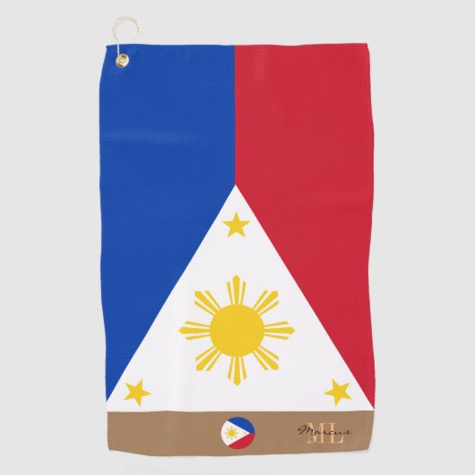 フィリピン国旗とフィモノグラムのリピン/ゴルフ ゴルフタオル (正面)