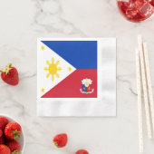 フィリピン国旗のコート・オブ・アーム 縁ありカクテルナプキン (インサイチュ)