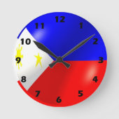 フィリピン国旗のデザイン ラウンド壁時計 (正面)