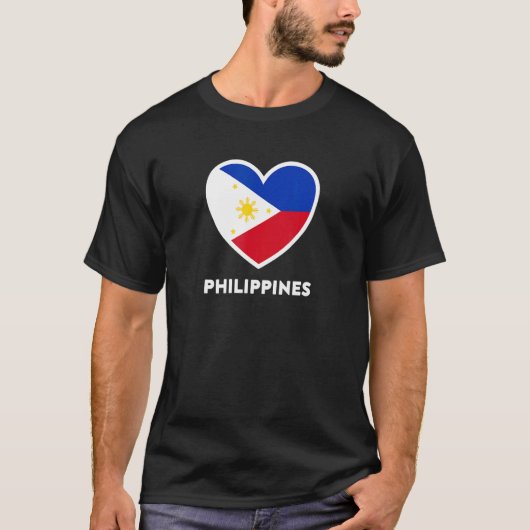 フィリピン国旗のハート Tシャツ (正面)
