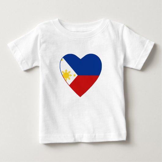 フィリピン国旗のハートTシャツ ベビーTシャツ (正面)