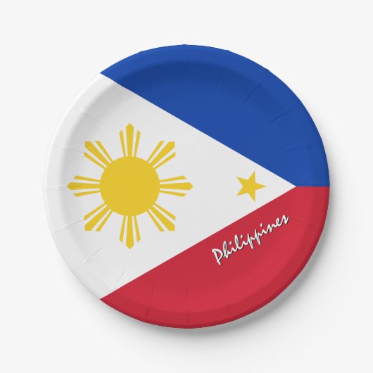 フィリピン国旗のプレート、パーティー、スポーツ、フィリピン ペーパープレート (正面)