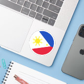 フィリピン国旗の丸いシール シール (ノートパソコンとiPhone)