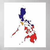 フィリピン国旗の地図フルサイズ ポスター (正面)