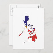 フィリピン国旗の地図 ポストカード (正面/裏面)