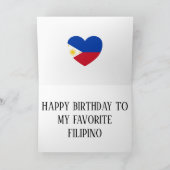 フィリピン国旗の愛国的誕生日 カード (内部)