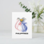 フィリピン国旗の煙 ポストカード (スタンド正面)