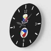 フィリピン国旗の腕時計 ラージ壁時計 (傾斜)