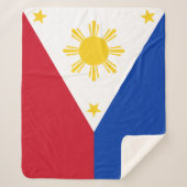 フィリピン国旗を持つ愛国的シェルパ毛布 シェルパブランケット (正面)